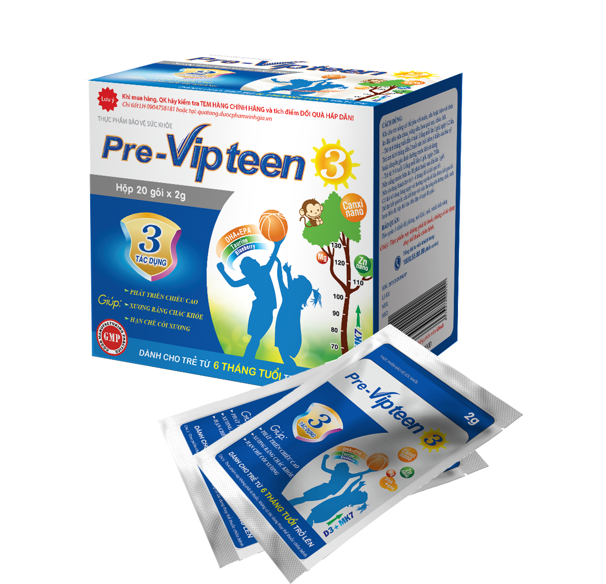 Pre - Vipteen 3 | Hỗ trợ phát triển chiều cao, xương răng chắc khỏe